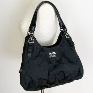 Coach Black Signature Madison Maggie Shoulder Bag